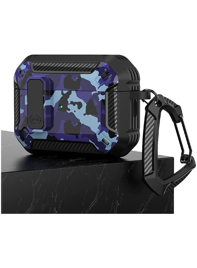 MOBM AirPods Pro Case with Carabiner – Shockproof Protective Cover Blue Army - Image 4